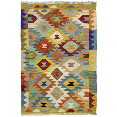 Handmade Vegetable Kelim 2' 7" x 4' 2" ft / 81 x 127 cm - No. R38956