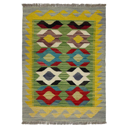 Hand Knotted Flatweave Kilim 2' 2" x 3' 1" ft / 66 x 95 cm - No. R38962