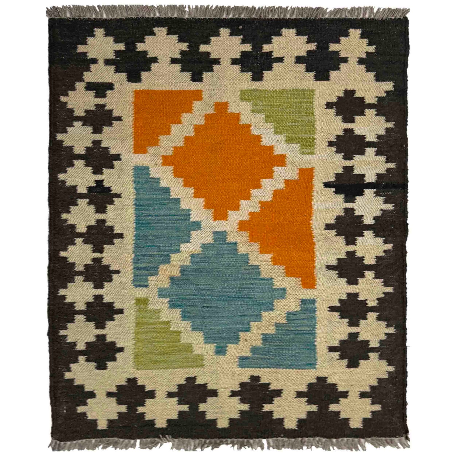 Handmade Vegetable Kilim 2' 2" x 2' 9" ft / 66 x 83 cm - No. R38965