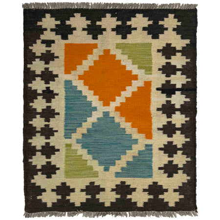 Handmade Vegetable Kilim 2' 2" x 2' 9" ft / 66 x 83 cm - No. R38965