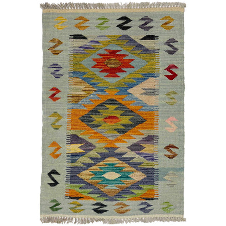 Handmade Vegetable Kilim 2' 0" x 3' 2" ft / 62 x 96 cm - No. R38967