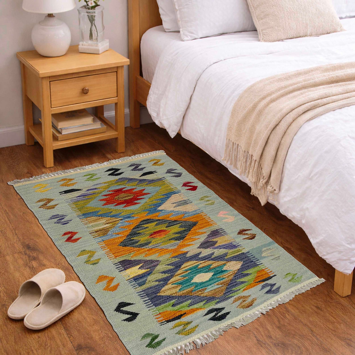 Handmade Vegetable Kilim 2' 0" x 3' 2" ft / 62 x 96 cm - No. R38967