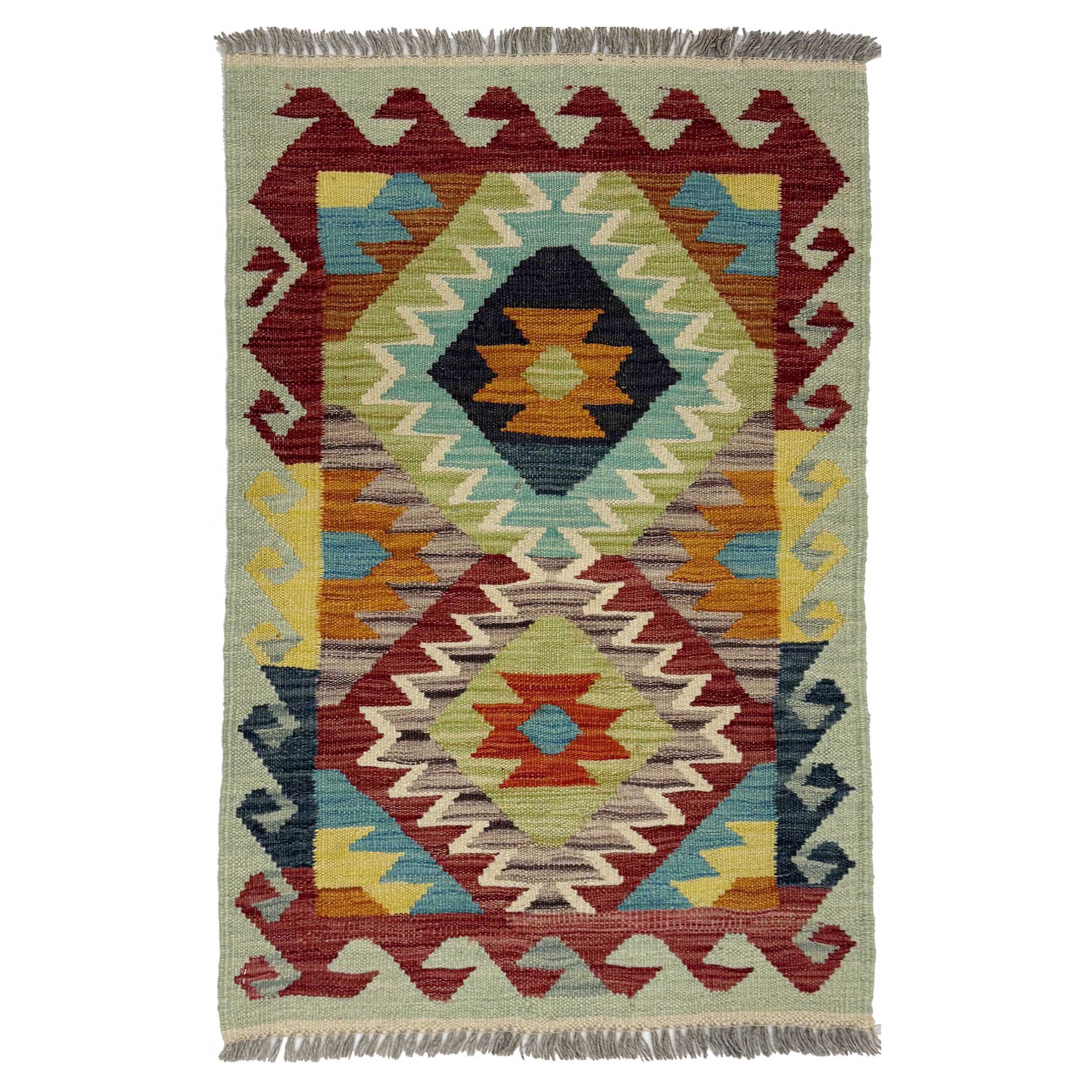 Multi Color Handmade Kilim Rug Turkish Afghan 2x3 Ft. – ALLRUGO