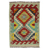 Handmade Turkish Design Wool Kilim 1' 11" x 2' 10" ft / 58 x 86 cm - No. R38971