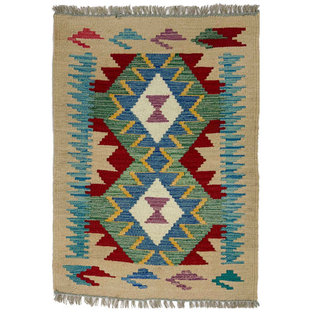 Hand Knotted Flatweave Kilim 2' 1" x 3' 0" ft / 63 x 91 cm - No. R38973