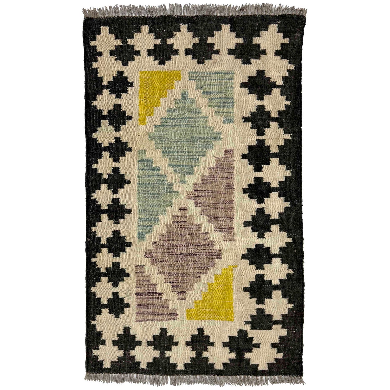 Hand Made Afghan Kilim 2' 0" x 3' 2" ft / 62 x 97 cm - No. R38975