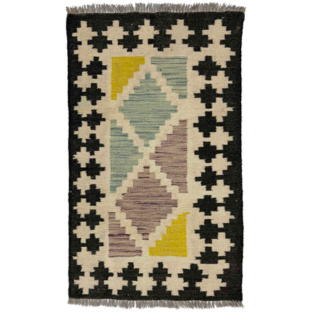 Hand Made Afghan Kilim 2' 0" x 3' 2" ft / 62 x 97 cm - No. R38975