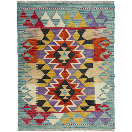 Handmade Vegetable Kilim 3' 6" x 4' 9" ft / 106 x 145 cm - No. R38982