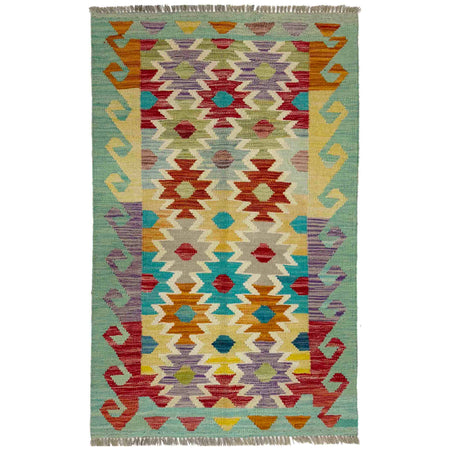 Hand Knotted Flatweave Kilim 2' 7" x 4' 1" ft / 78 x 124 cm - No. R38989