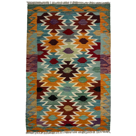 Handmade Afghan Vegetable Kilim 2' 7" x 3' 11" ft / 80 x 120 cm - No. R38992