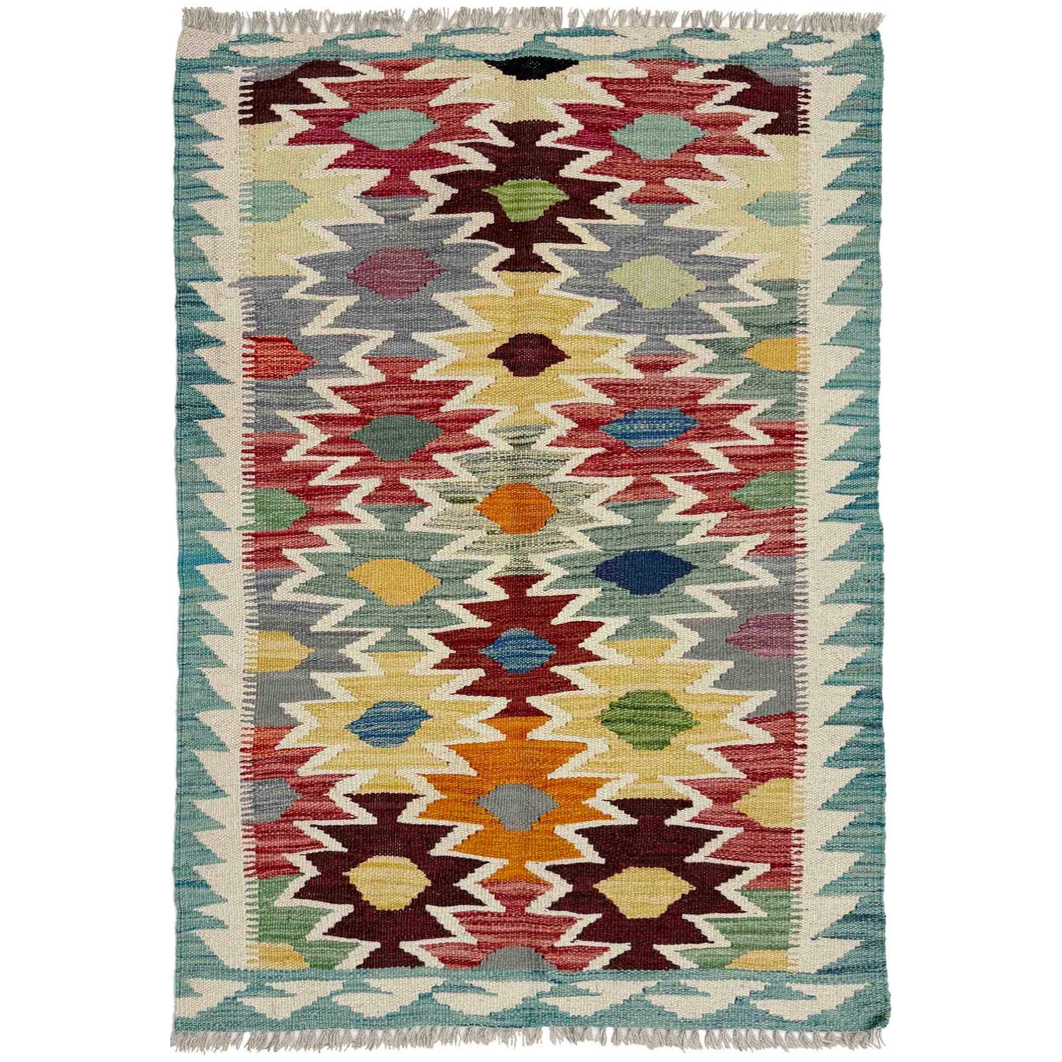 Hand Woven Wool Kelim 2' 8" x 3' 11" ft / 81 x 120 cm - No. R38993