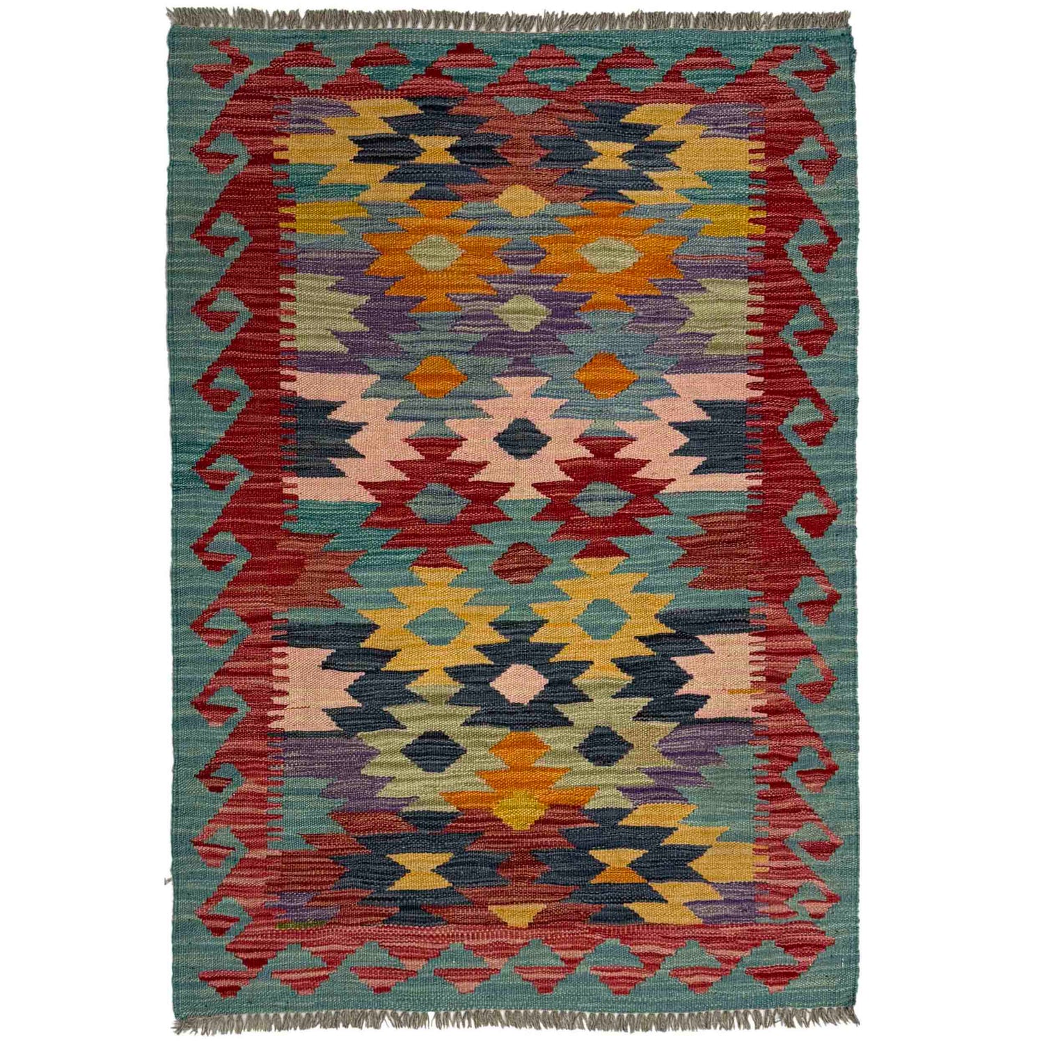 Hand Made Afghan Kilim 2' 7" x 4' 0" ft / 80 x 122 cm - No. R38994
