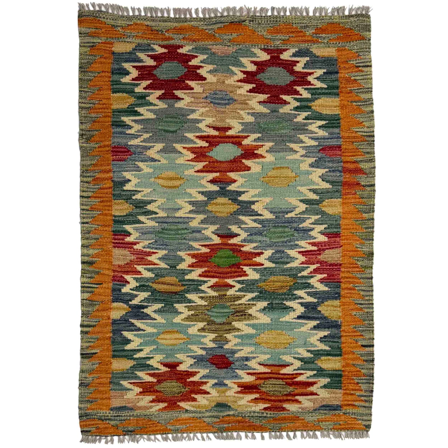 Handmade Vegetable Kilim 2' 7" x 3' 10" ft / 80 x 118 cm - No. R38996