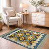 Multi Color ful Flat-Weave Wool Kilim 2' 10" x 3' 11" ft / 86 x 120 cm - No. R38997