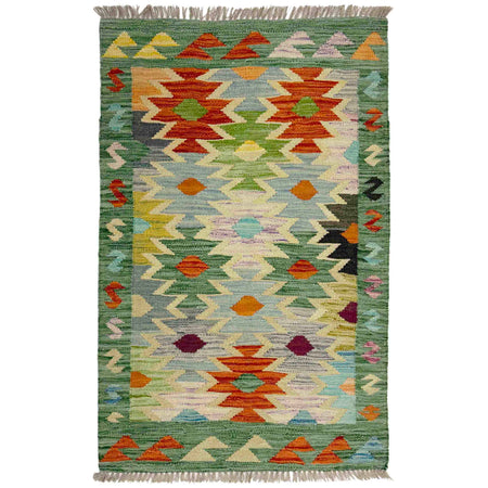 Handmade Vegetable Kilim 2' 7" x 4' 0" ft / 78 x 123 cm - No. R38998