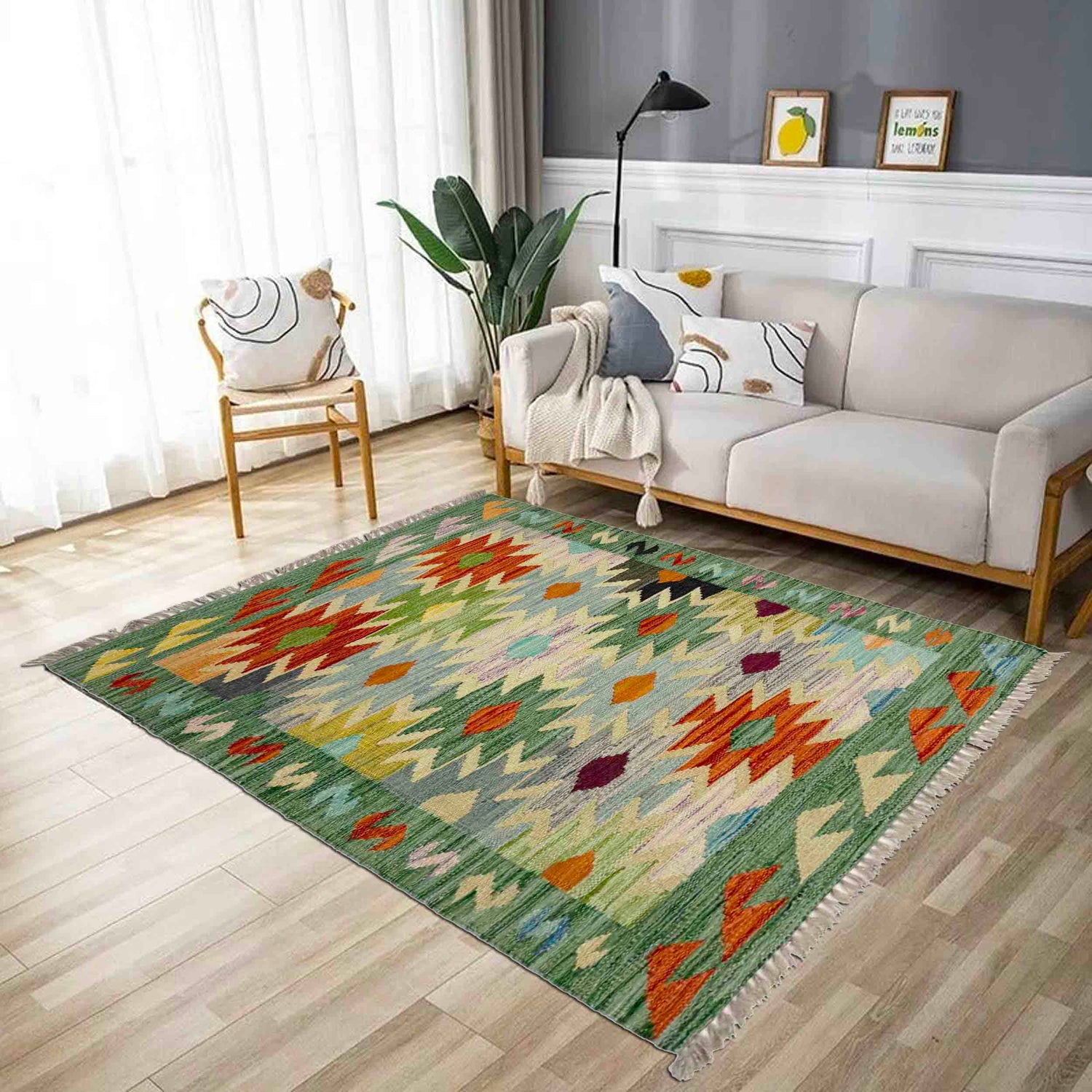 Handmade Vegetable Kilim 2' 7" x 4' 0" ft / 78 x 123 cm - No. R38998