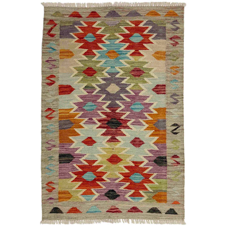 Hand Knotted Flatweave Kilim 2' 7" x 4' 0" ft / 78 x 123 cm - No. R39005