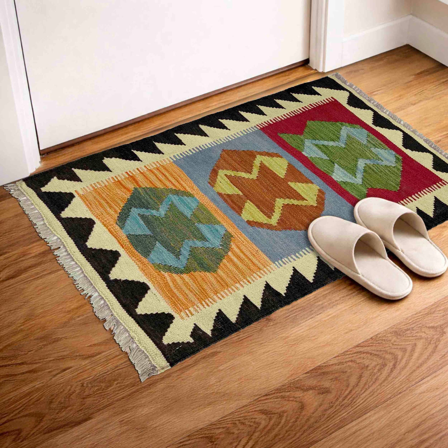 Handmade Vegetable Kelim 2' 0" x 3' 1" ft / 61 x 94 cm - No. R39012