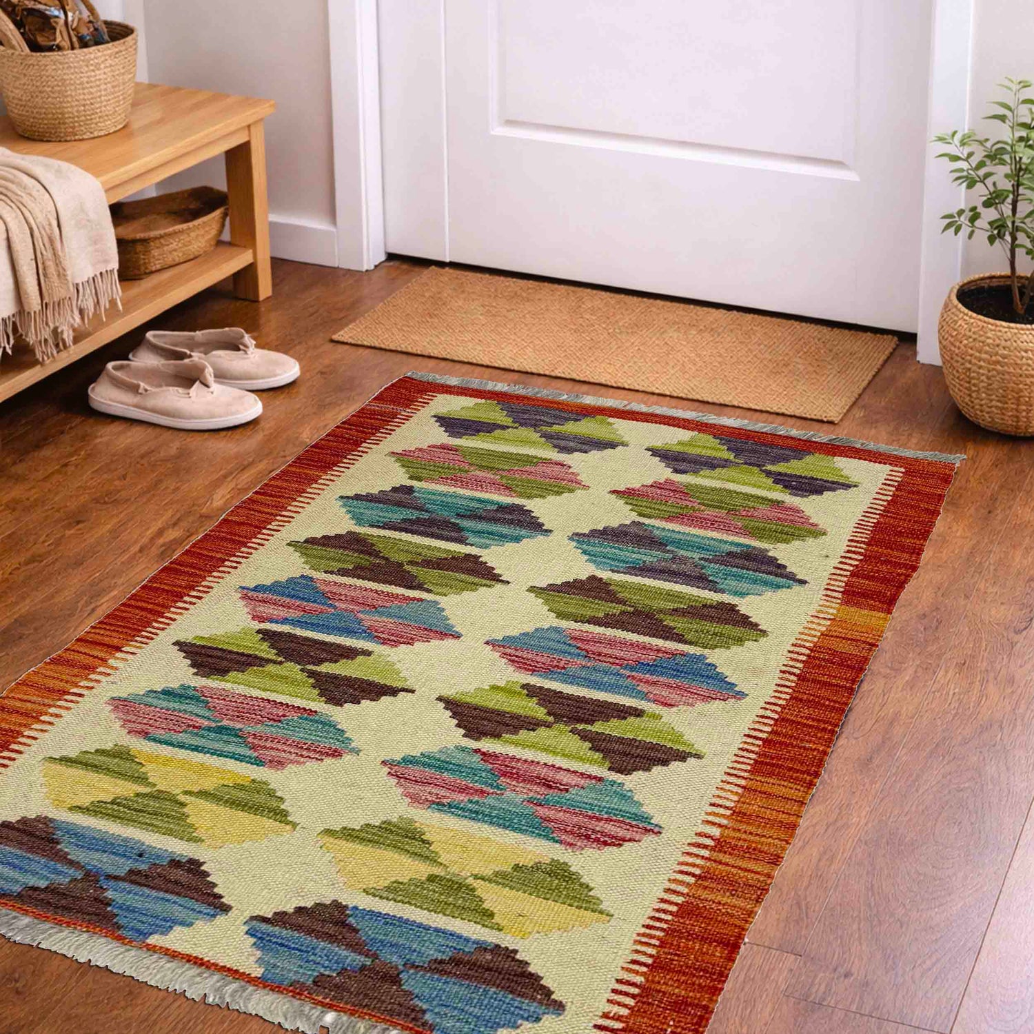 Small Size Chobi Kilim 2' 1" x 3' 0" ft / 63 x 92 cm - No. R39014