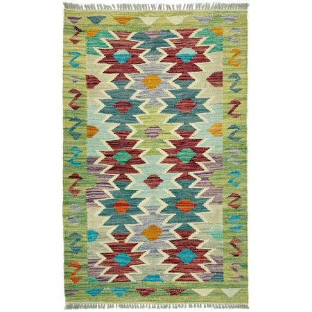 Handmade Afghan Vegetable Kilim 2' 6" x 4' 1" ft / 76 x 124 cm - No. R39017