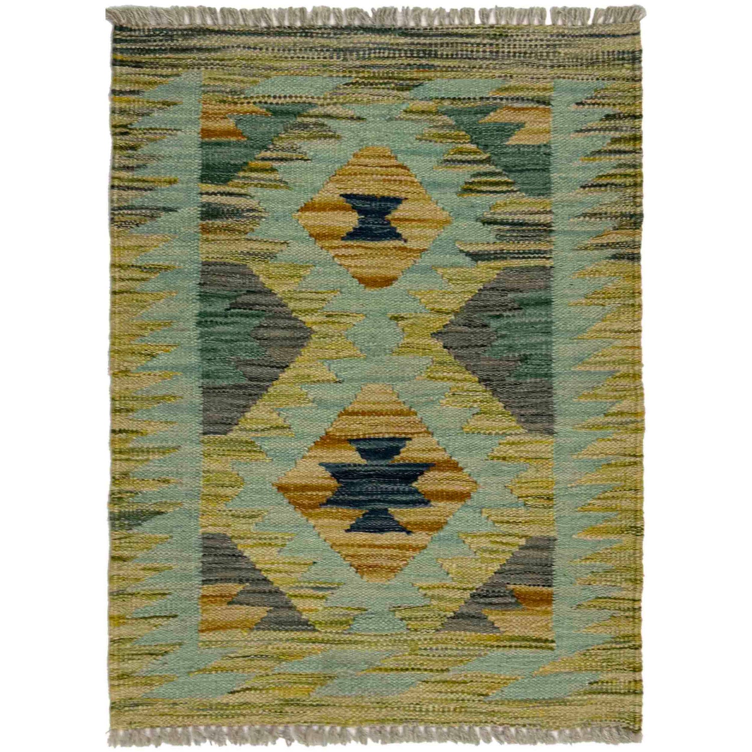 Hand Woven Wool Kelim 2' 0" x 2' 8" ft / 60 x 82 cm - No. R39020