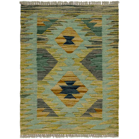 Hand Woven Wool Kelim 2' 0" x 2' 8" ft / 60 x 82 cm - No. R39020