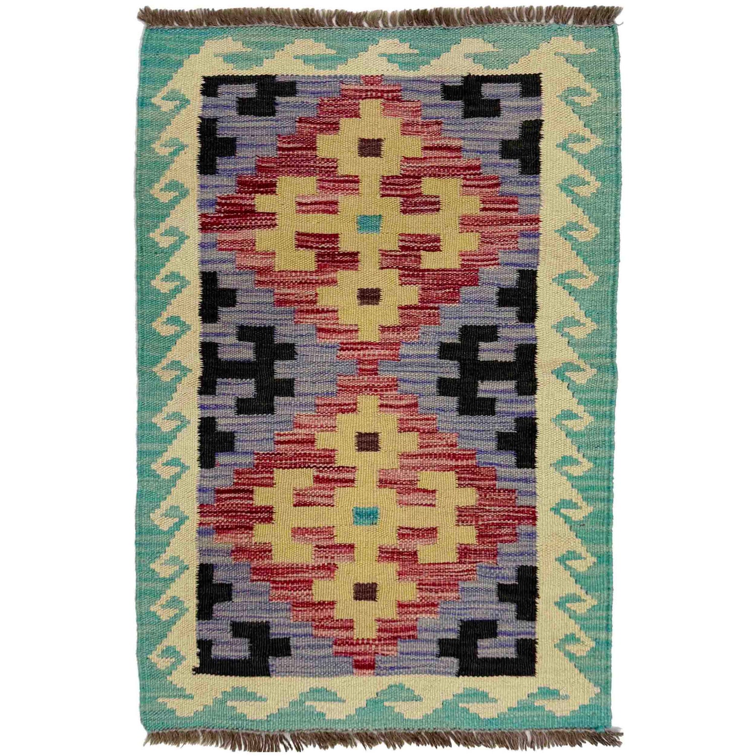 Hand Knotted Flatweave Kilim 2' 0" x 3' 0" ft / 61 x 91 cm - No. R39021