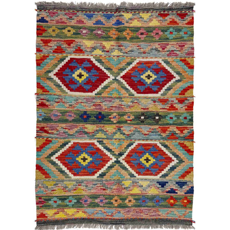 Handmade Vegetable Kelim 3' 4" x 4' 10" ft / 102 x 148 cm - No. R39027