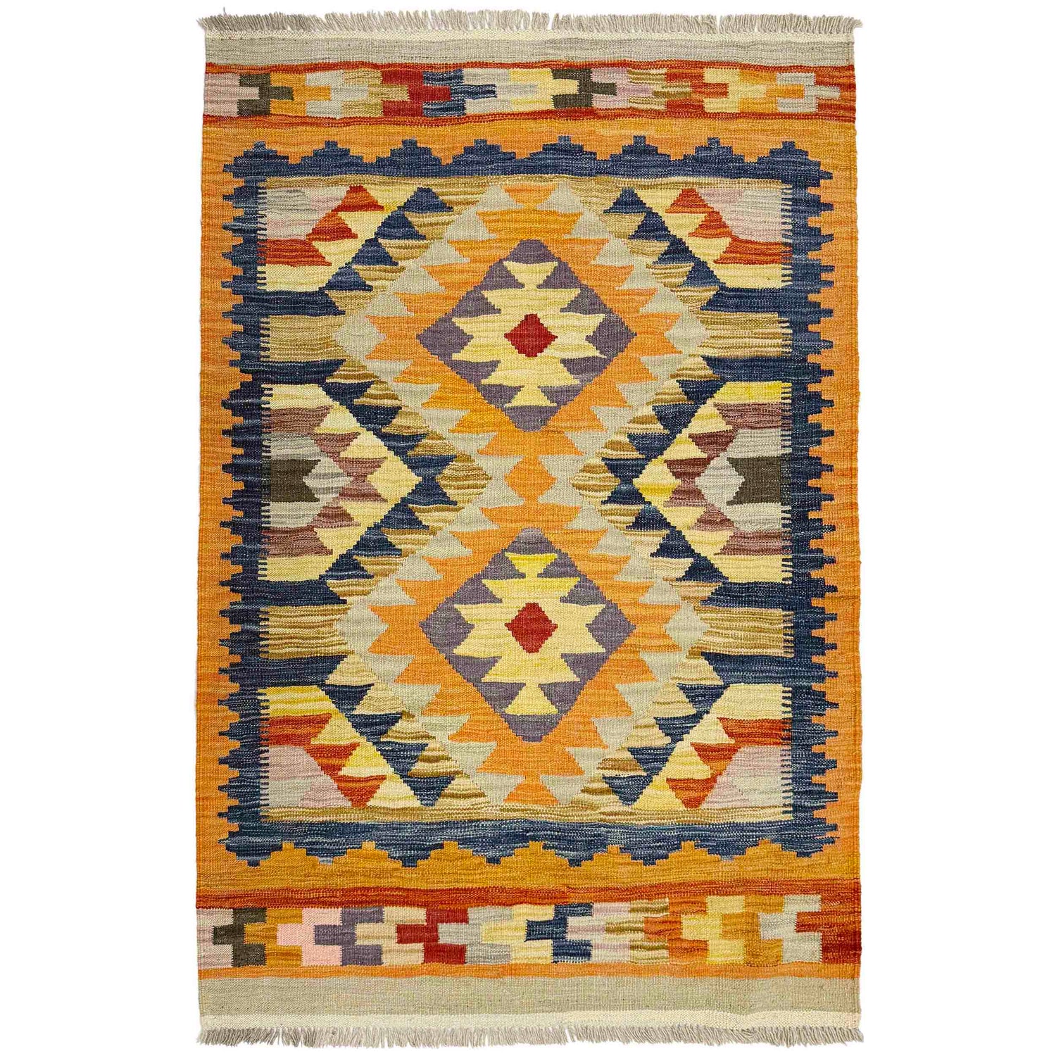 Small Size Chobi Kilim 3' 4" x 4' 10" ft / 102 x 148 cm - No. R39028