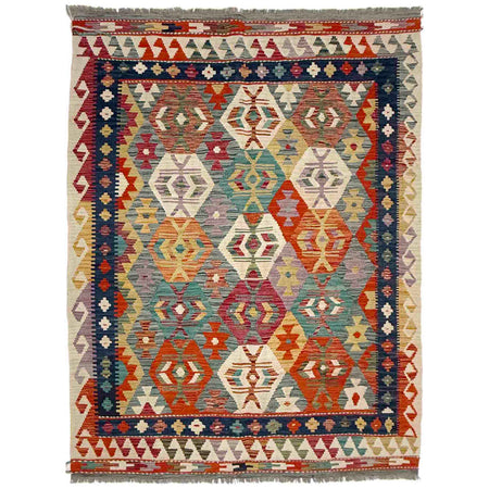 Handmade Vegetable Kelim 5' 0" x 6' 9" ft / 152 x 205 cm - No. R39037