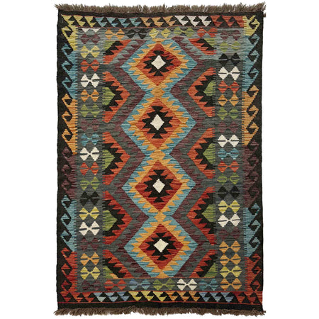 Handmade Turkish Design Wool Kilim 3' 3" x 4' 10" ft / 98 x 147 cm - No. R39039
