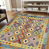 Hand Knotted Afghan Style Kilim 5' 2" x 6' 9" ft / 158 x 207 cm - No. R39046