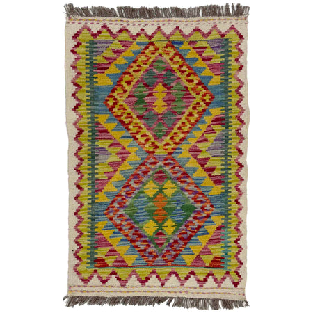 Handmade Vegetable Kilim 2' 0" x 3' 1" ft / 62 x 94 cm - No. R39055