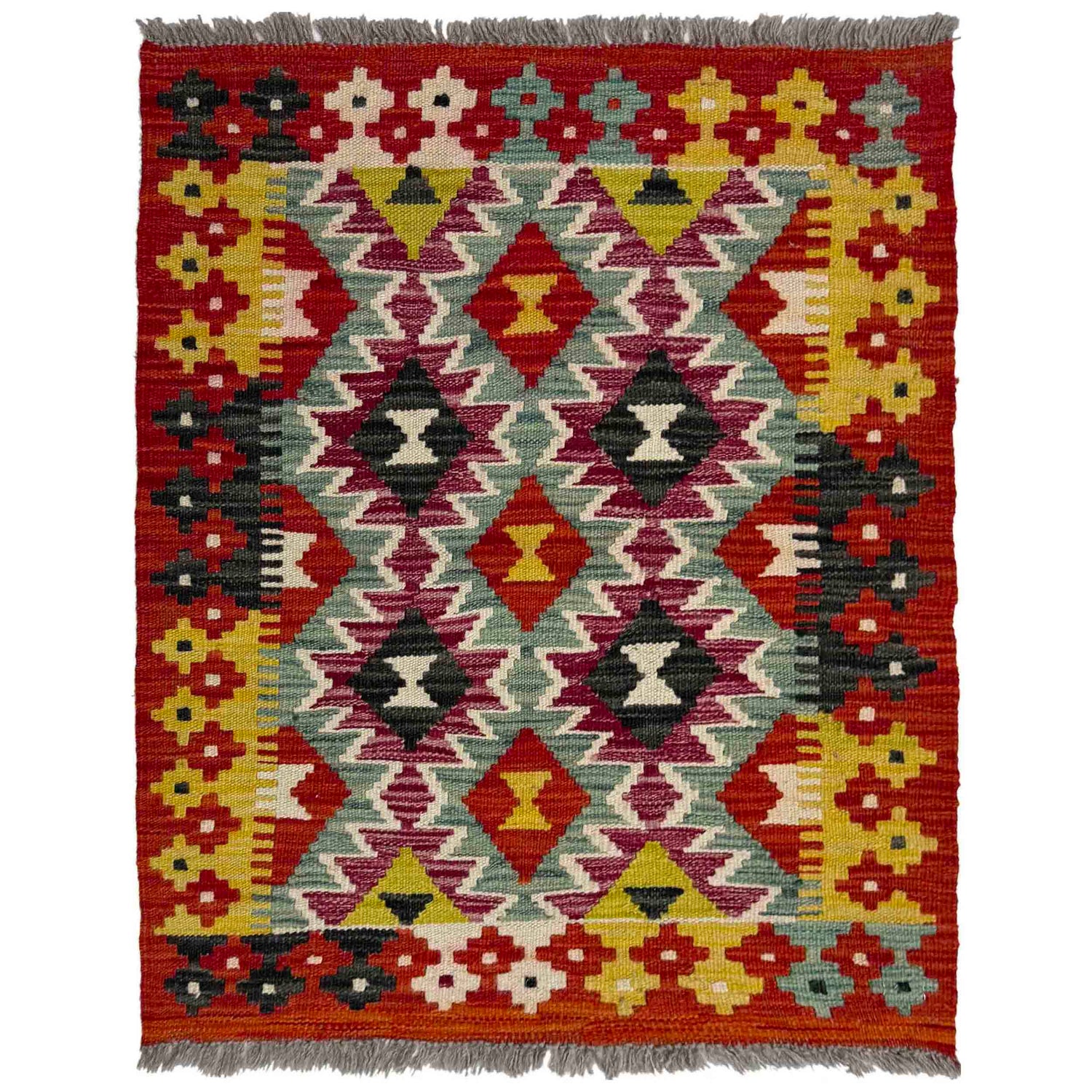Small Size Chobi Kilim 2' 4" x 2' 9" ft / 72 x 83 cm - No. R39060