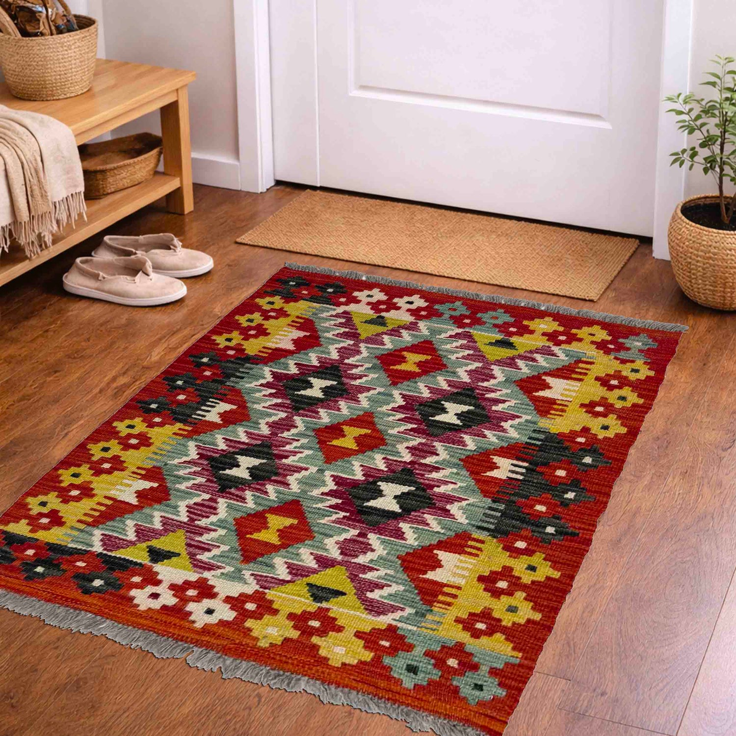 Small Size Chobi Kilim 2' 4" x 2' 9" ft / 72 x 83 cm - No. R39060