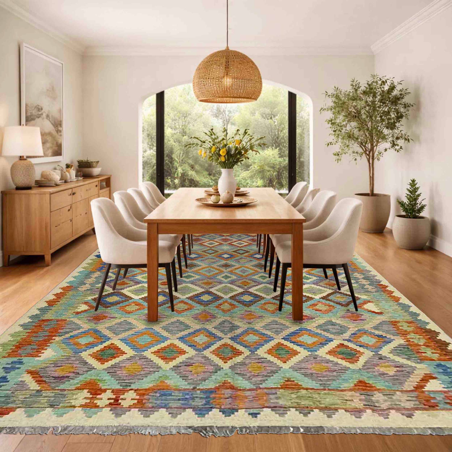 Medium Size Chobi Kilim 6' 0" x 8' 6" ft / 183 x 258 cm - No. R39063