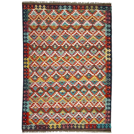 Hand Knotted Flatweave Kilim 6' 0" x 8' 2" ft / 183 x 250 cm - No. R39064