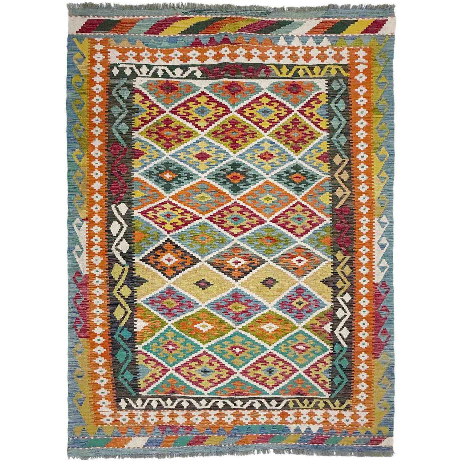 Handmade Vegetable Kelim 5' 4" x 7' 8" ft / 162 x 234 cm - No. R39071