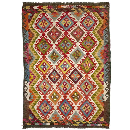 Handmade Vegetable Kilim 4' 4" x 6' 11" ft / 132 x 212 cm - No. R39072