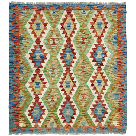 Medium Size Chobi Kilim 5' 0" x 5' 7" ft / 152 x 170 cm - No. R39077
