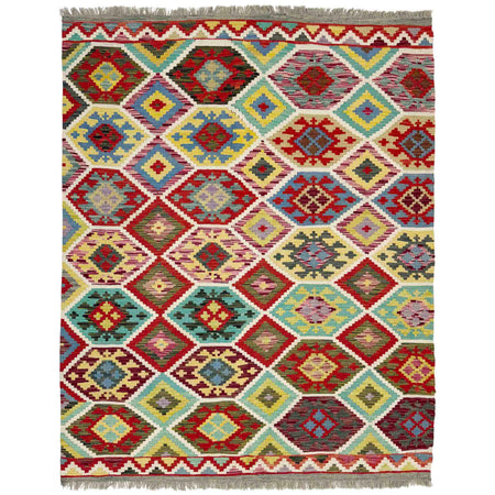 Hand Knotted Flatweave Kilim 5' 2" x 6' 5" ft / 157 x 196 cm - No. R39080
