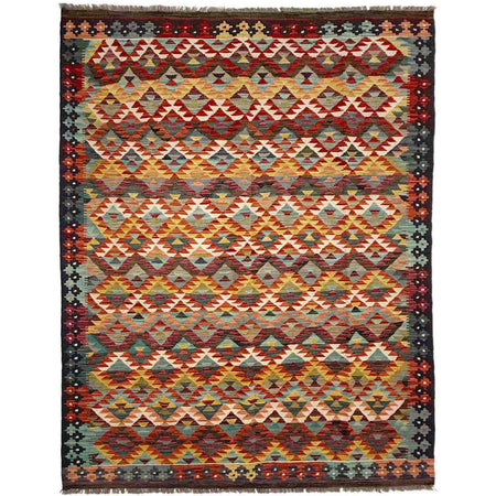 Hand Woven Wool Kelim 5' 10" x 8' 0" ft / 179 x 243 cm - No. R39082