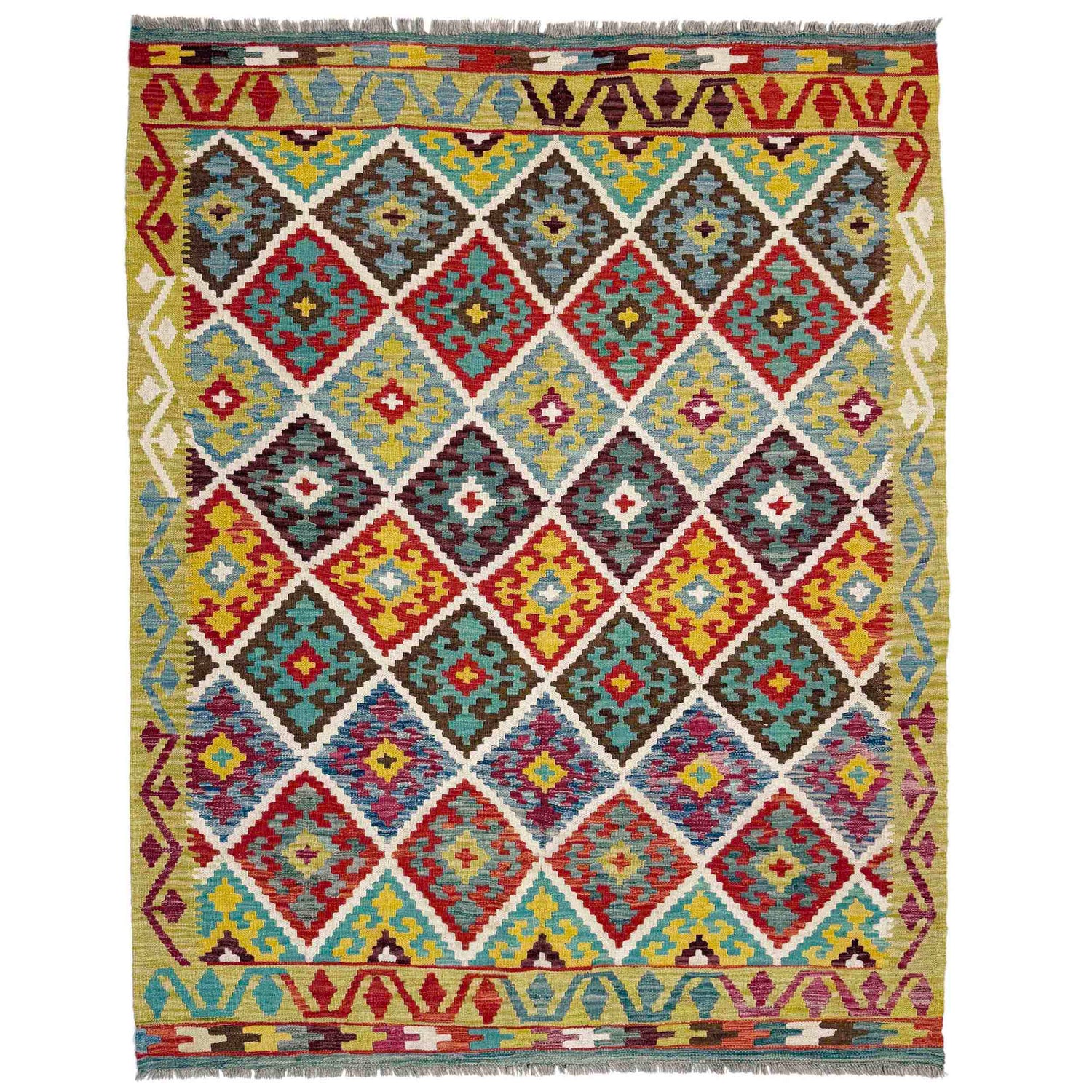 Handmade Vegetable Kelim 5' 1" x 6' 6" ft / 154 x 198 cm - No. R39084