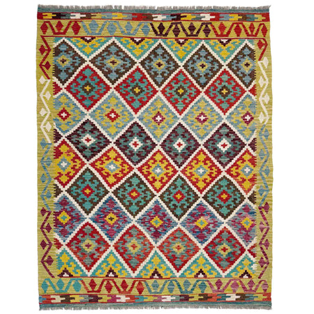 Handmade Vegetable Kelim 5' 1" x 6' 6" ft / 154 x 198 cm - No. R39084