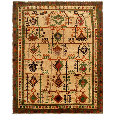 Hand Knotted Kohistani Carpet 5' 8" x 7' 5" ft / 173 x 225 cm - No. W12696