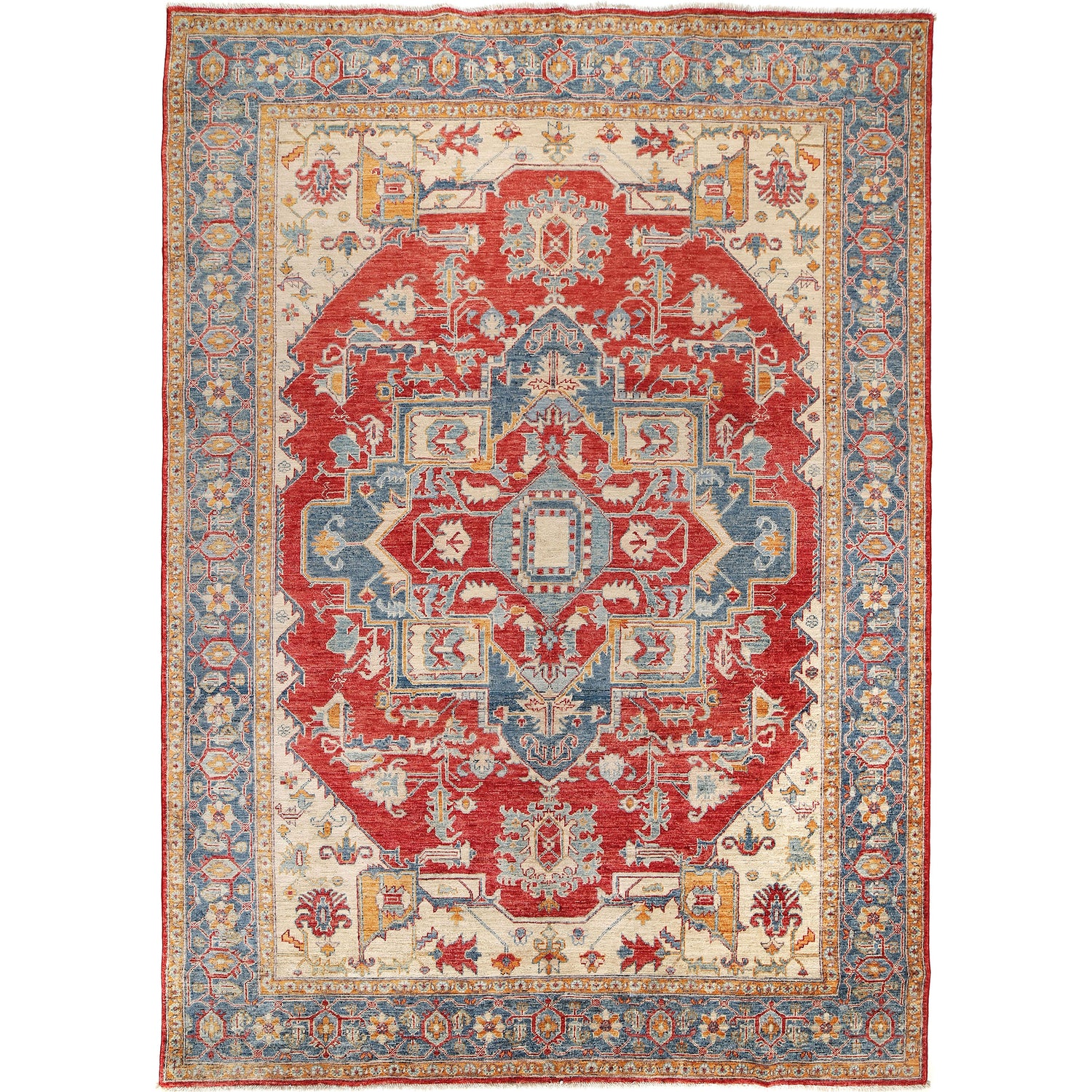 Hand Woven Heriz Design Carpet 6' 8" x 9' 7" ft / 203 x 291 cm - No. W14241