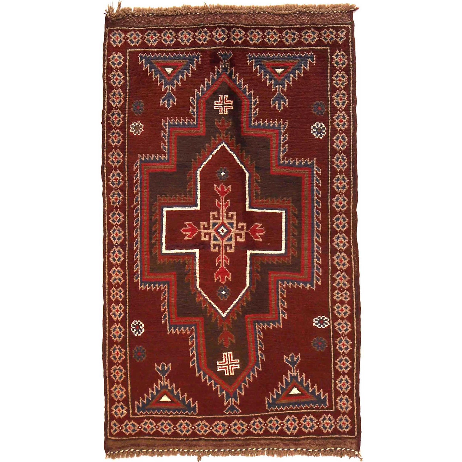 Traditional Baloch Rug 2' 10" x 4' 6" ft / 86 x 137 cm - No. W15065