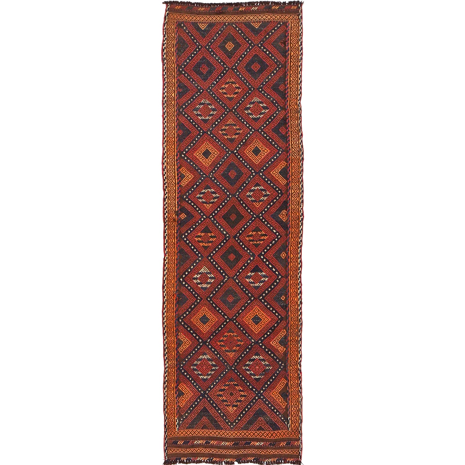 Handmade Flatweave Kilim Runner 1' 10" x 6' 7" ft / 55 x 200 cm - No. W17008