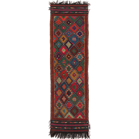 Hand Knotted Suzuni Kelim Runner 2' 1" x 7' 4" ft / 63 x 223 cm - No. W17678
