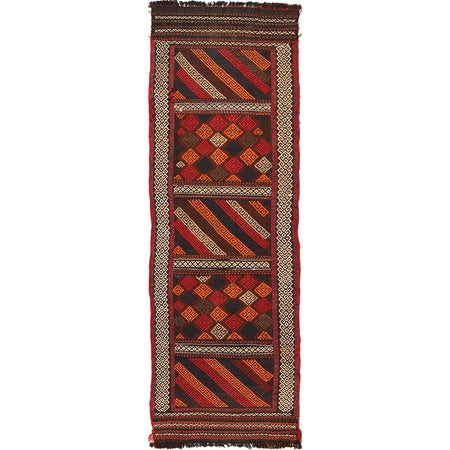 Hand Knotted Suzuni Kelim Runner 1' 11" x 6' 4" ft / 58 x 194 cm - No. W17683